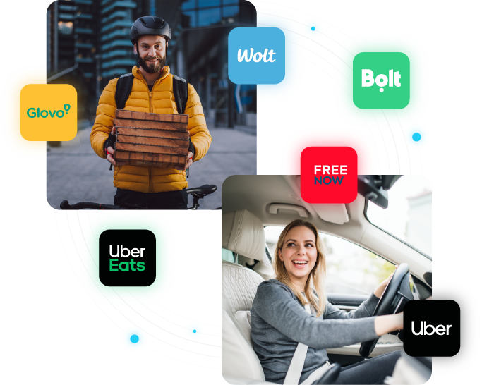 Najlepszy partner Uber, Bolt, Glovo, FreeNow, Wolt, Uber Eats. Kilkuletnie doświadczenie, ponad 10 tysięcy rozliczonych kierowców/kurierów.